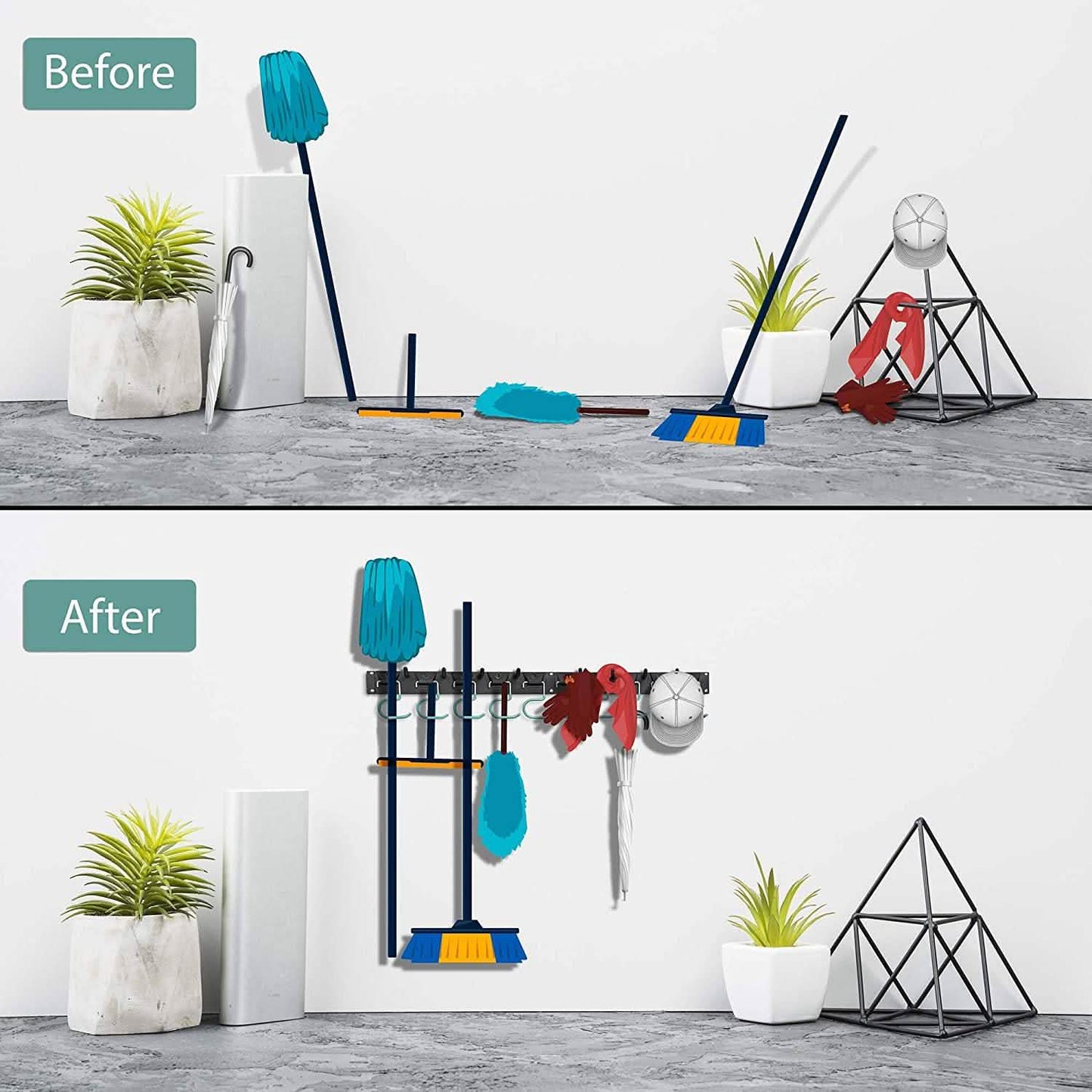 Adjustable Garden Storage Wall Mount Rack