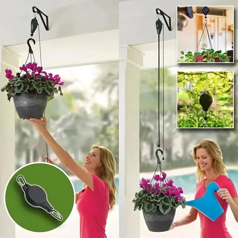 2-Piece: Telescopic Lifting Hooks for Garden Pots