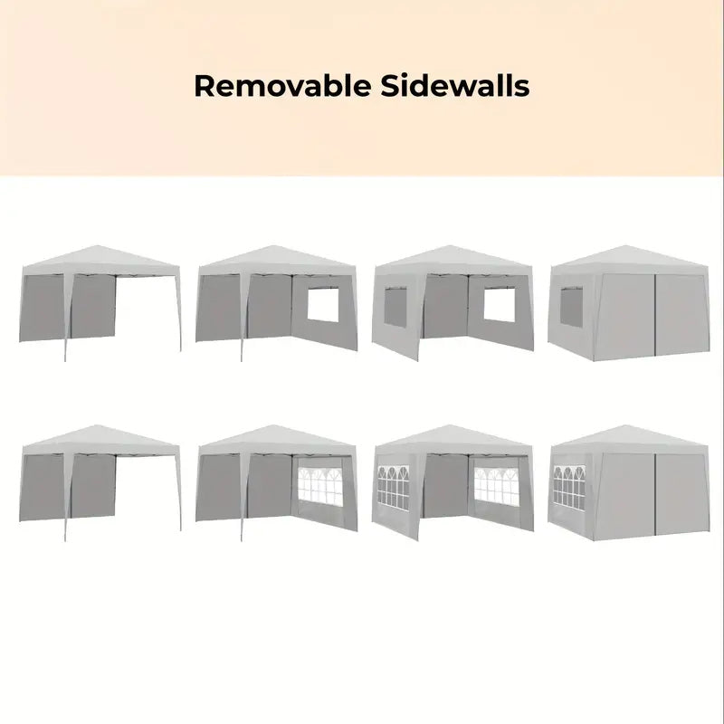 Outdoor 10X10 Ft. Pop Up Gazebo Canopy Tent with Removable Sidewall with Zipper