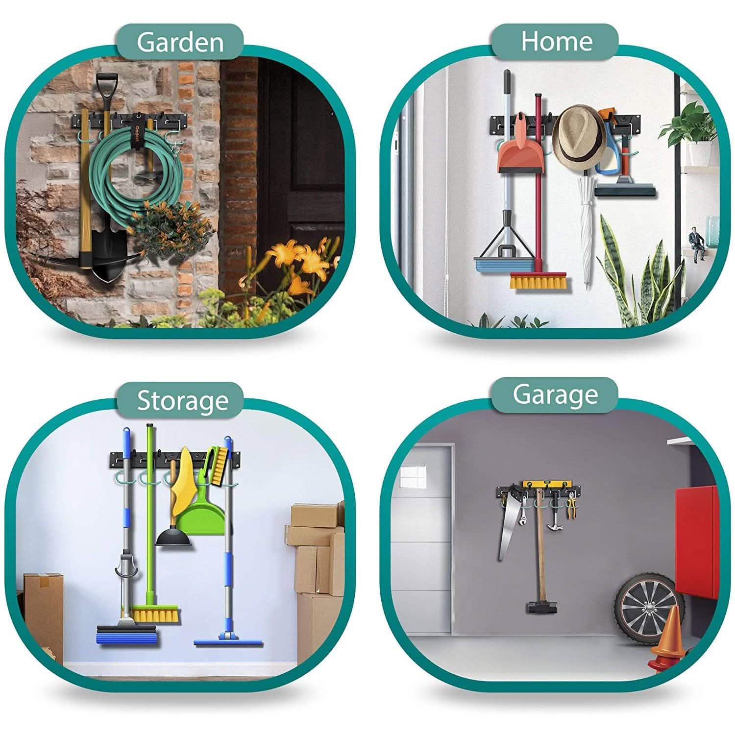 Adjustable Garden Storage Wall Mount Rack