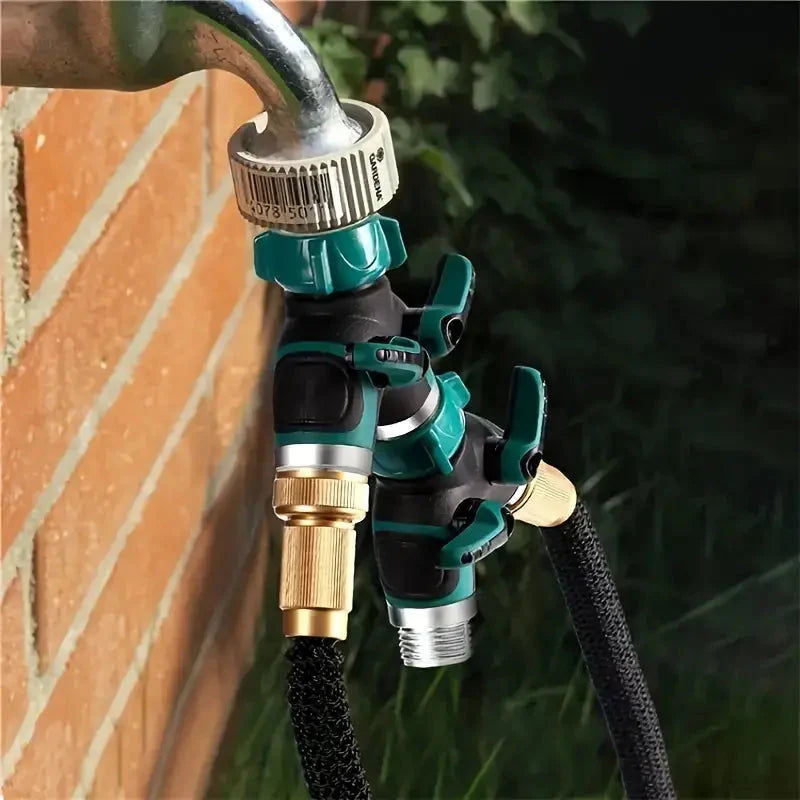 Hose Splitter 2 Way 3/4" Faucet Y Connector with Shut-off Valve